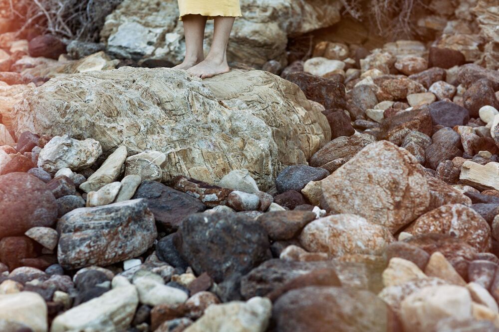 Ocean, rocks, spray, and mood.
