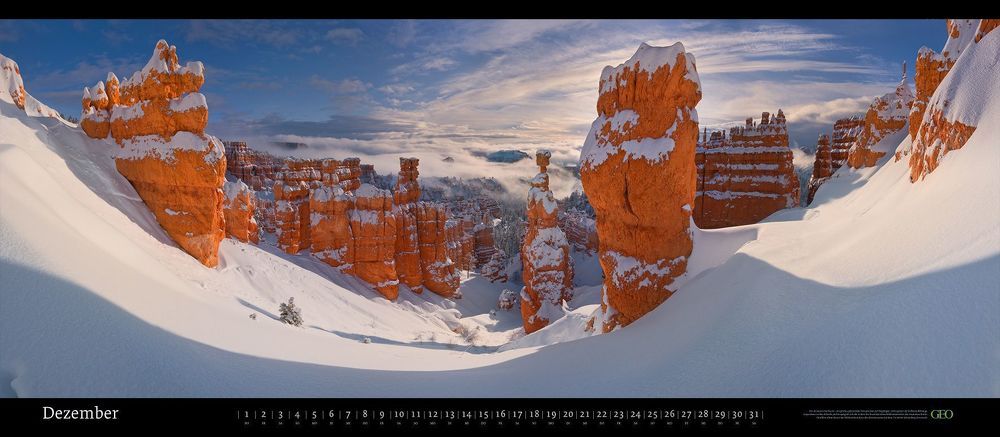 Thor's Hammer, Bryce Canyon National Park, Utah, USA. February 2011. Panoramic