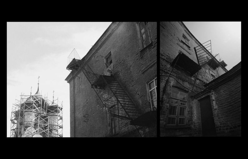 "Переосмысление формы"  Зенит ЕТ Ilford 100.  Диптих занял первое и второе место в номинации "Архитектура" в международном конкурсе фотографии в рамках Российской недели искусств.