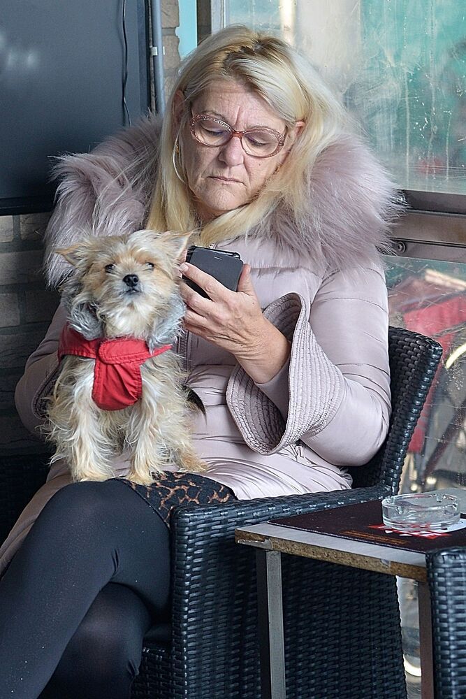 Man and dog.