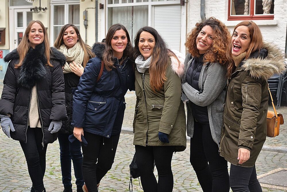 Girls in Bruges.