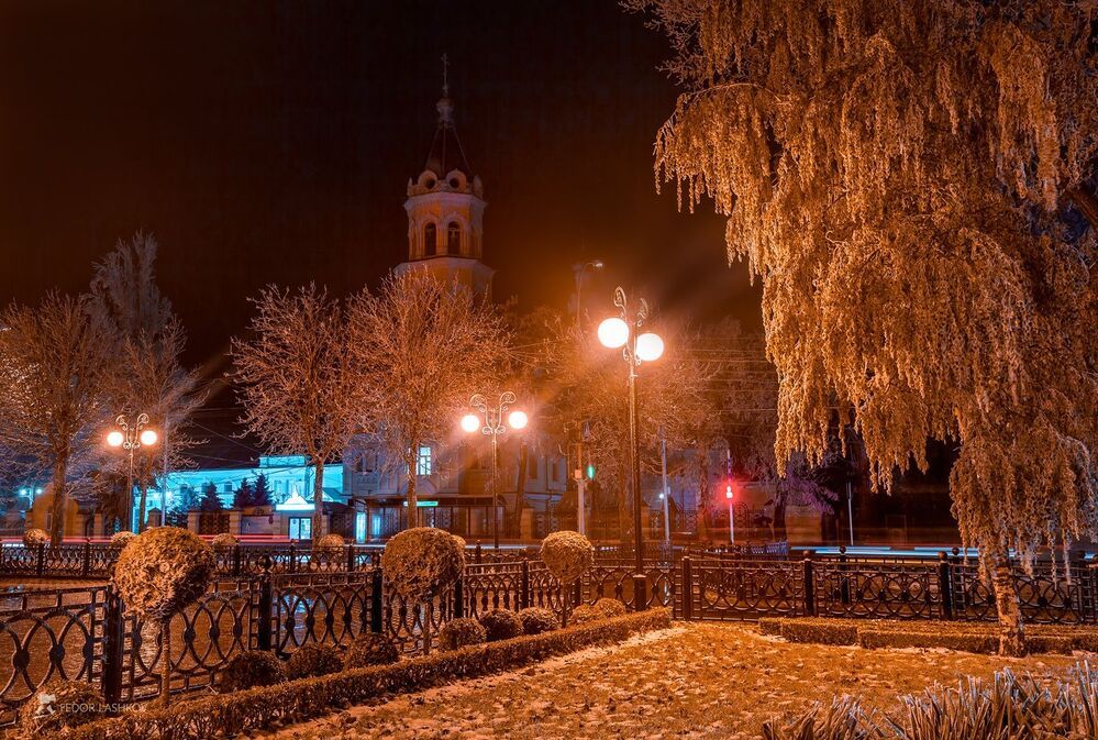 Иней в городе Ставрополь