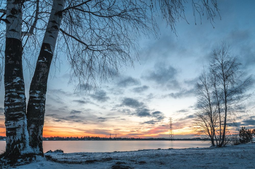 Закат на реке Даугава.