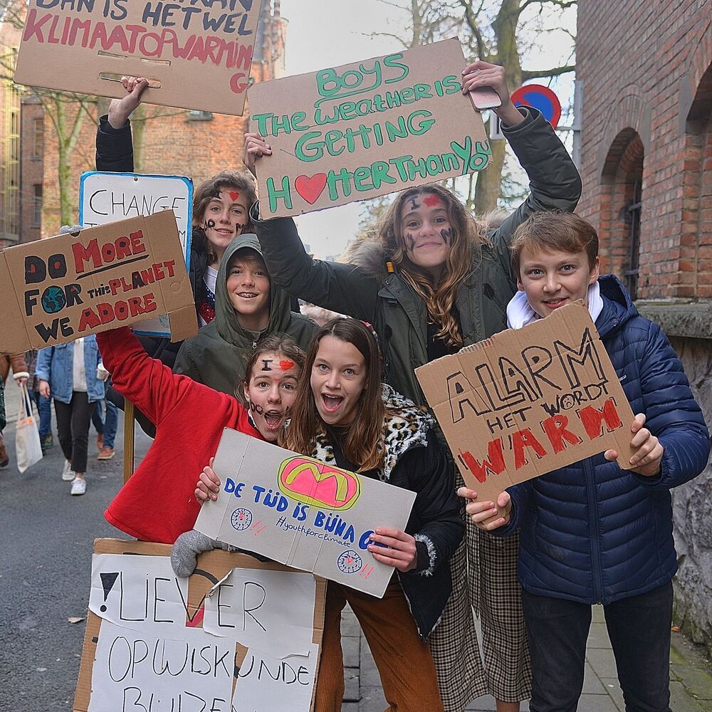 Demonstration against global warming in Leuven(Belgium).