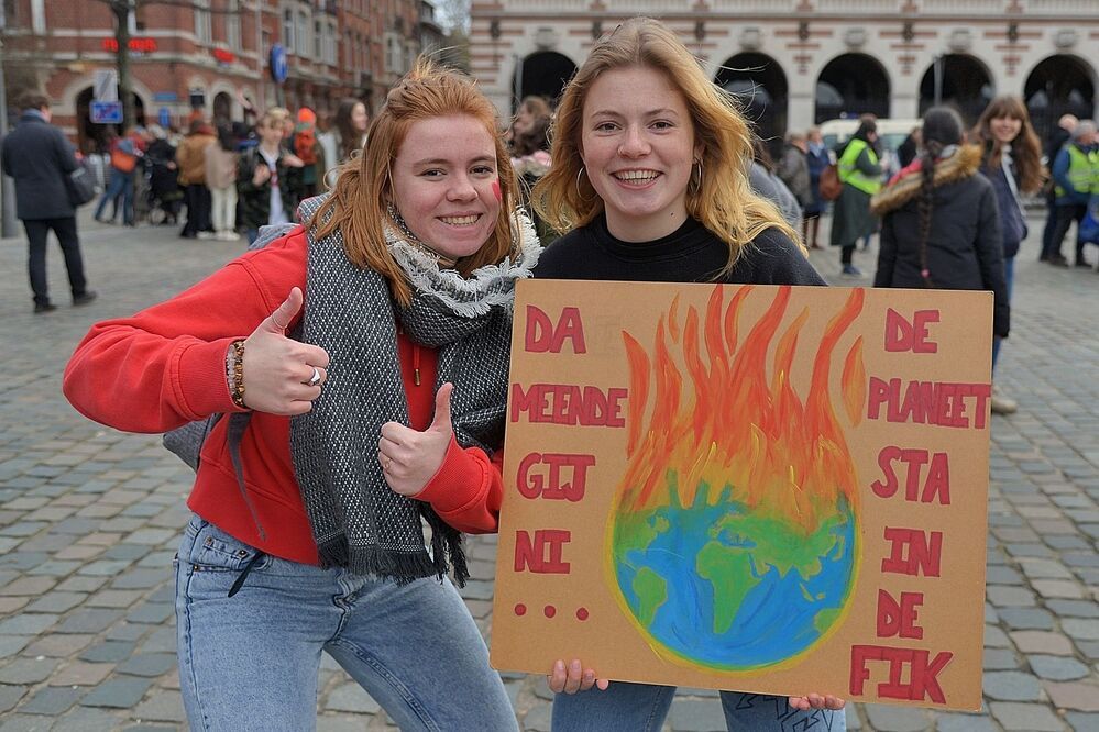 Demonstration against global warming in Leuven(Belgium).