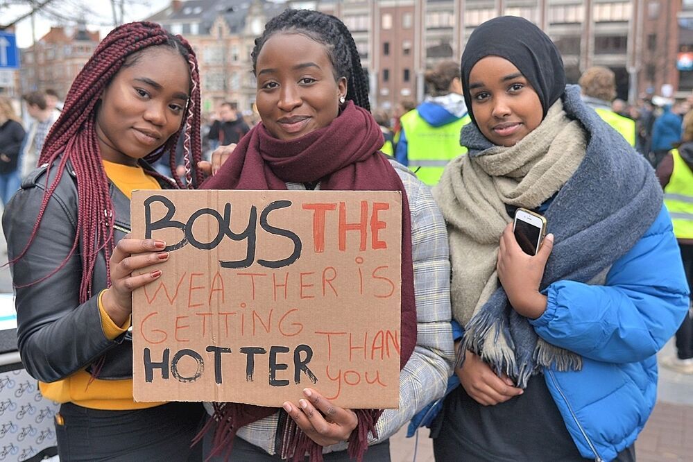Demonstration against global warming in Leuven(Belgium).