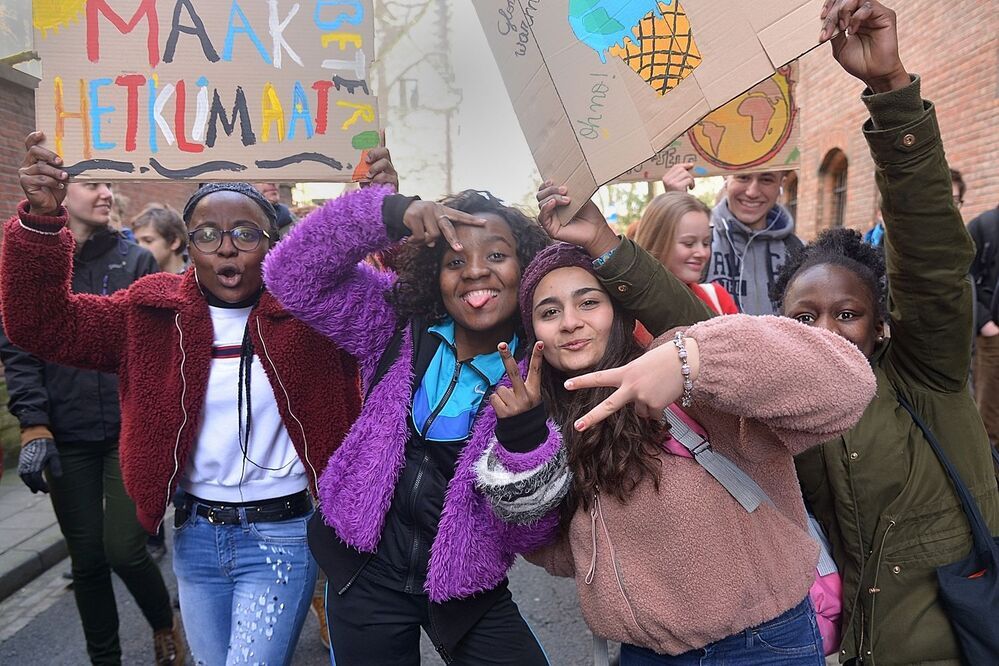 Demonstration against global warming in Leuven(Belgium).