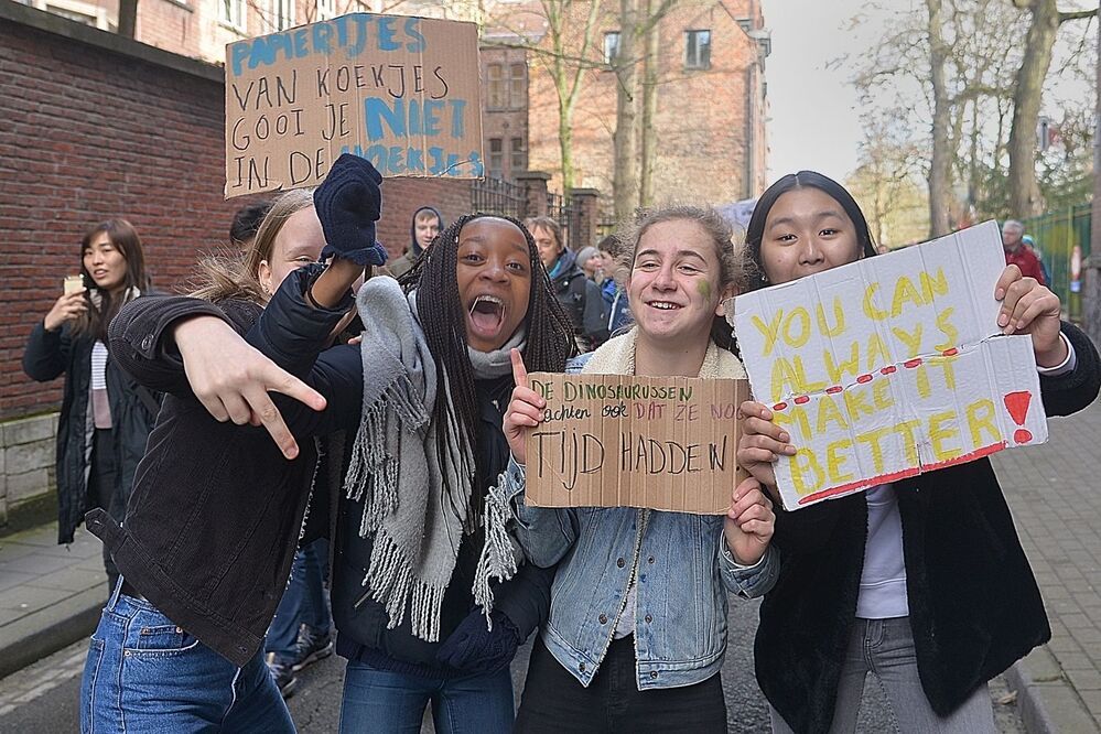 Demonstration against global warming in Leuven(Belgium).