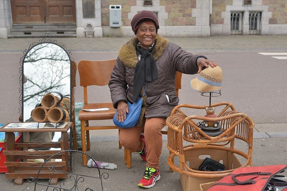 The flea market of Outremeuse(Li&egrave;ge,Belgium).