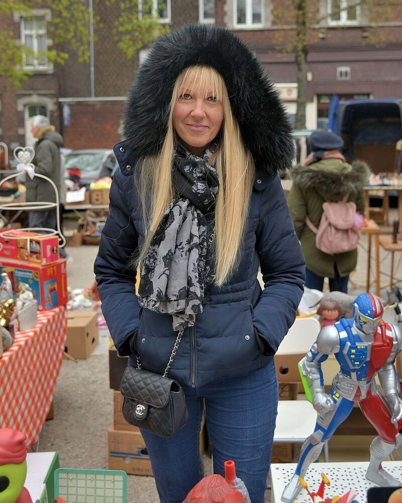 The flea market of Outremeuse(Li&egrave;ge,Belgium).