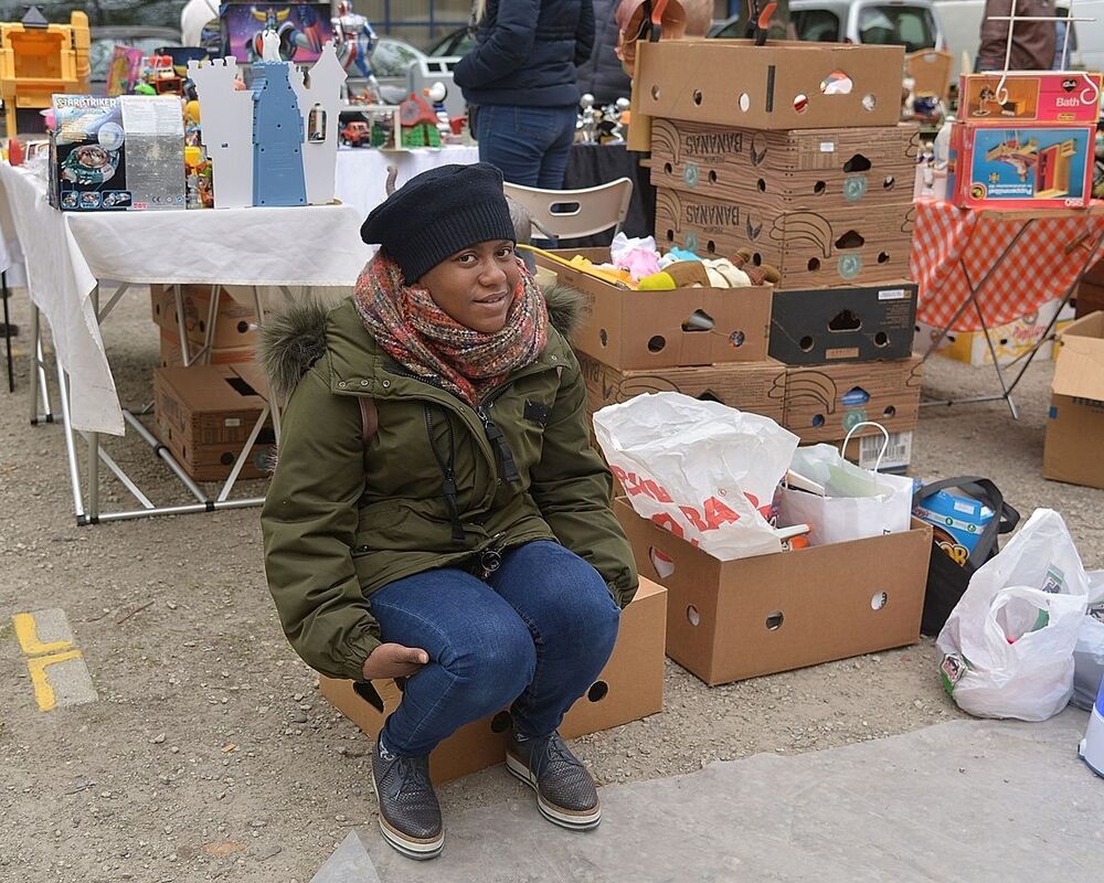 The flea market of Outremeuse(Li&egrave;ge,Belgium).