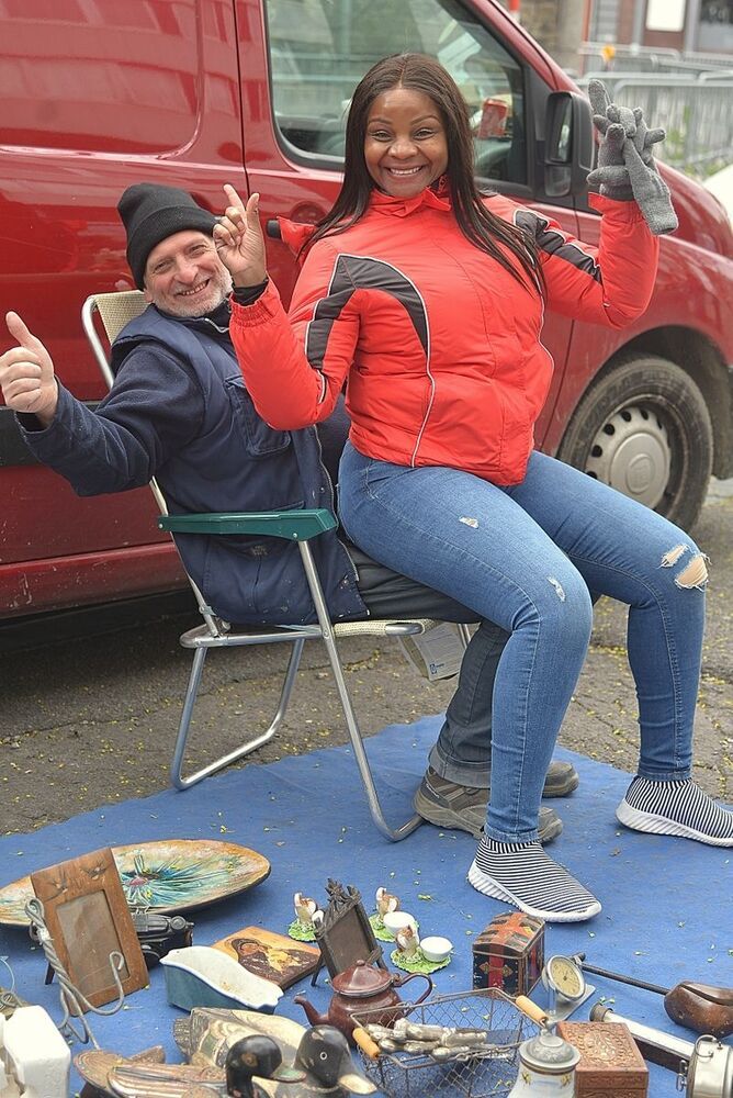 The flea market of Outremeuse(Li&egrave;ge,Belgium).