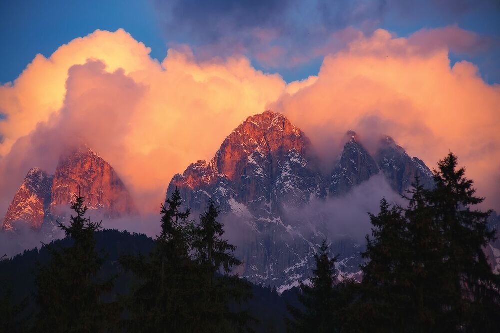 Dolomites in the sunset