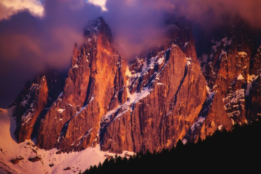 Dolomites in the sunset