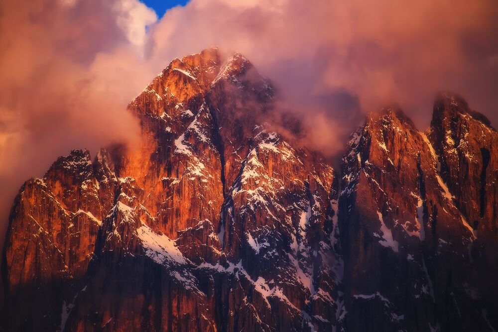 Dolomites in the sunset