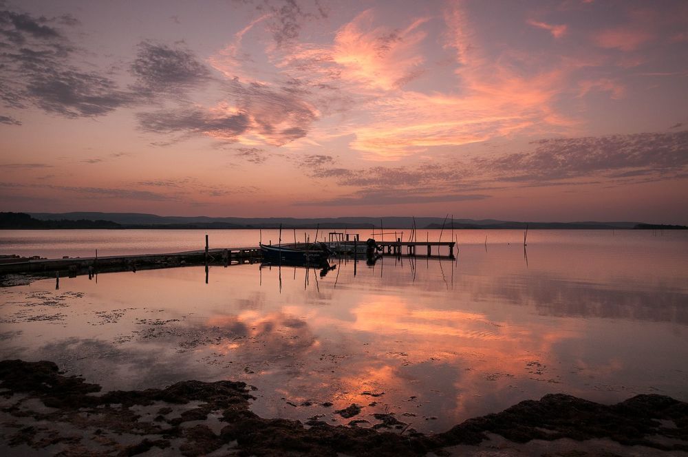 Soleil couchant sur l'&eacute;tang de Bages-Sigean