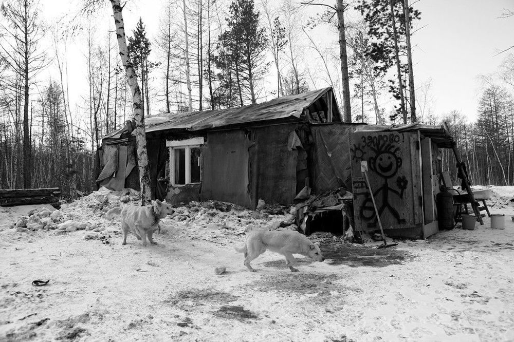 Этот дом Пашка построил, когда ему было 14 лет. Первую зиму было тяжеловато, основательно обжились уже на второй год, в доме появился телевизор от аккумулятора, газовая плита и даже чайный сервиз. Зимой для мытья и питья используют снег, летом таскают воду баклажками из города. Банька есть, кладовка. Все, как у людей.