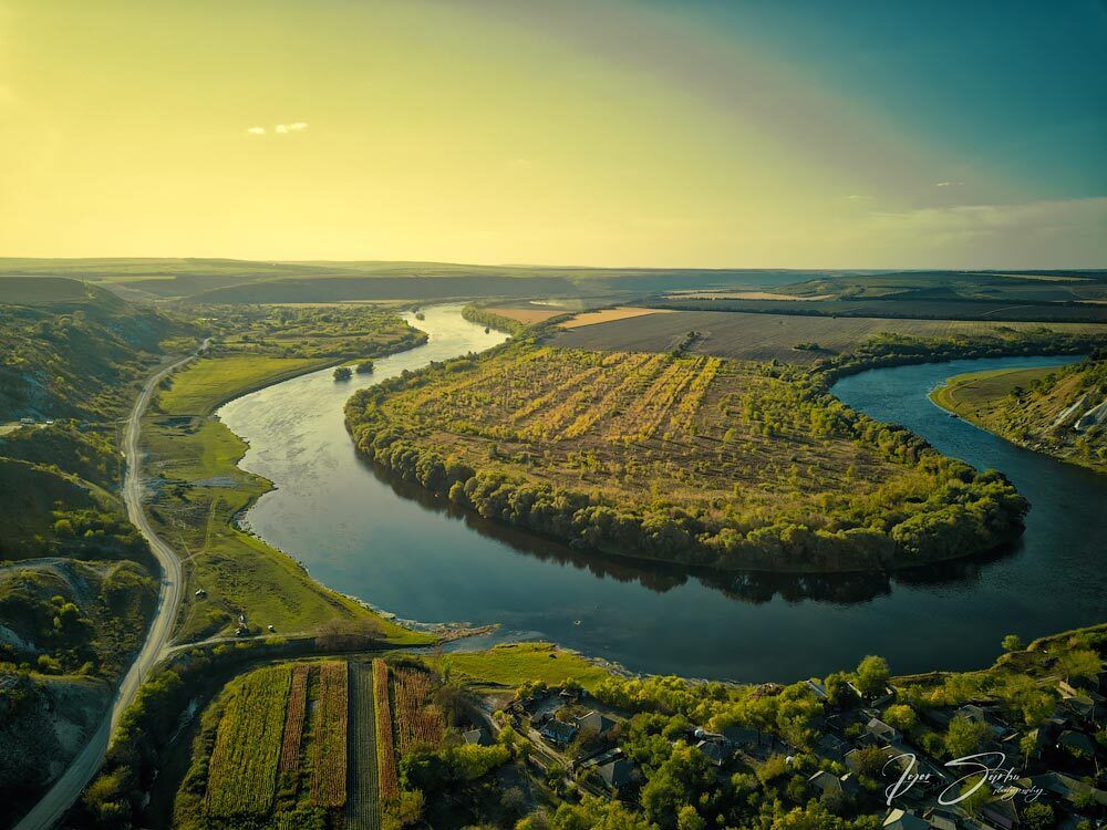 River Dniester at sunset