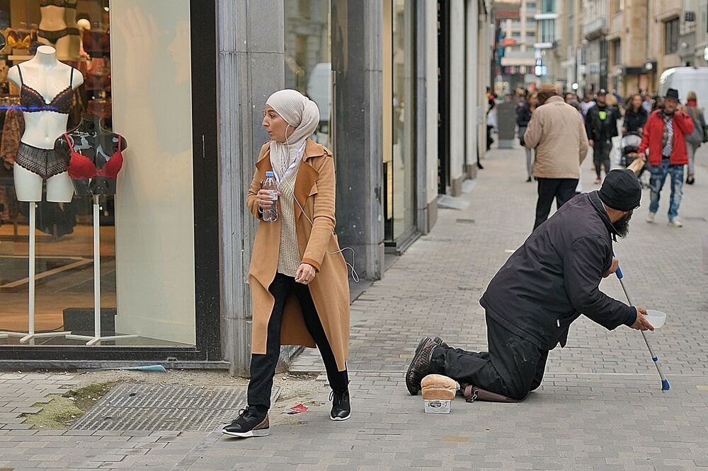 In the streets of Brussels(Belgium).