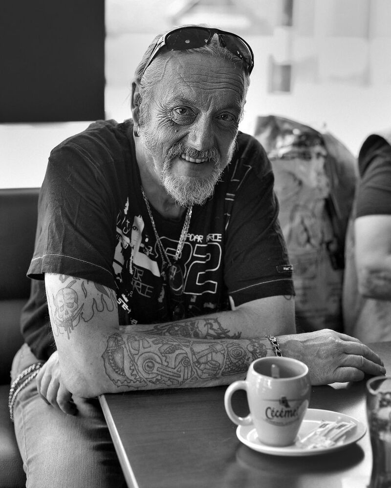 Portraits of bar visitors.