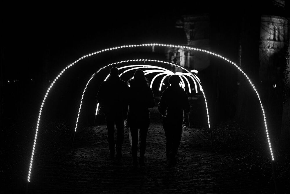 Walking in the night.