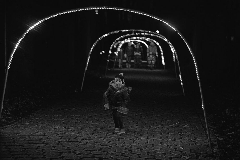 Walking in the night.