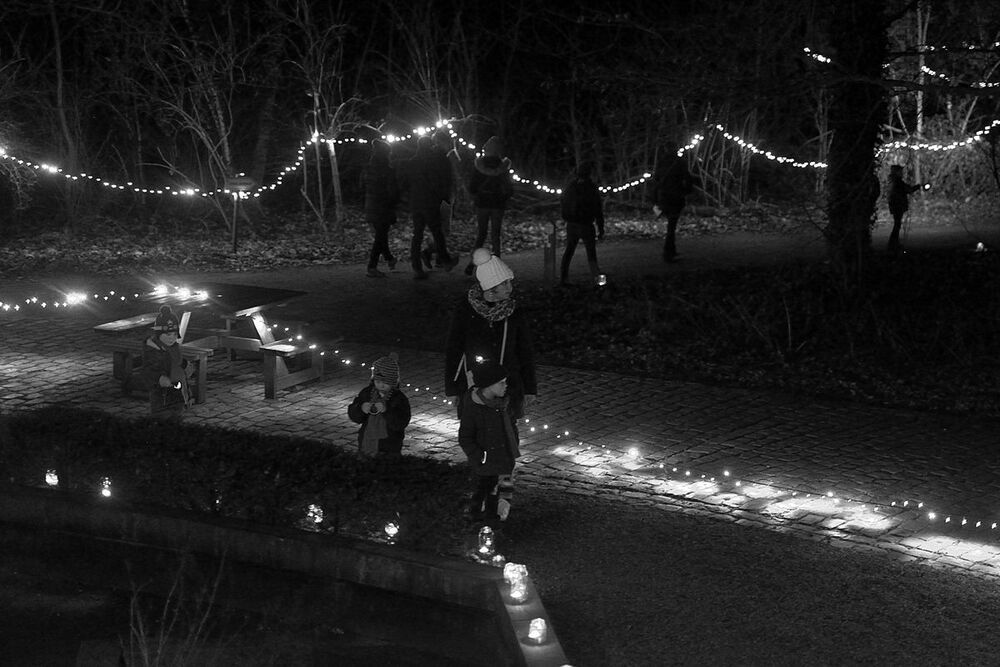 Walking in the night.