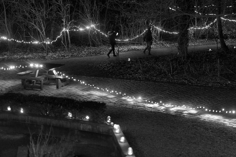 Walking in the night.