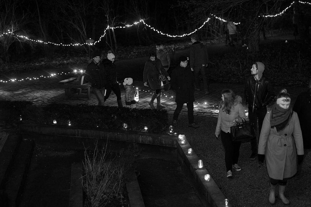 Walking in the night.