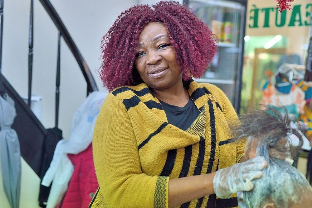The colorful Africans of the Matong&eacute; (Brussels).