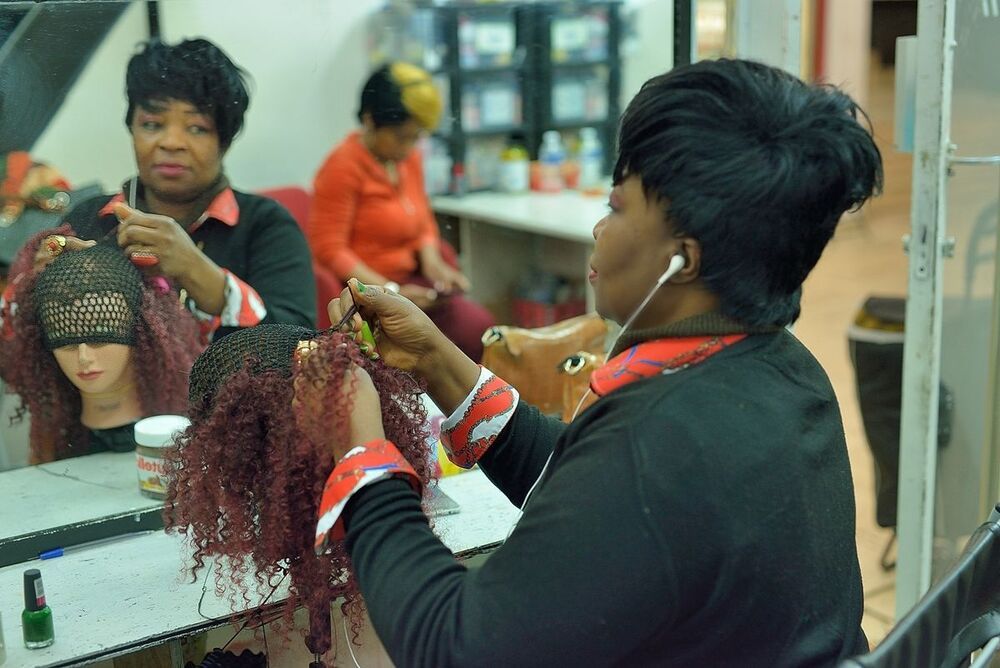 The colorful Africans of the Matong&eacute; (Brussels).