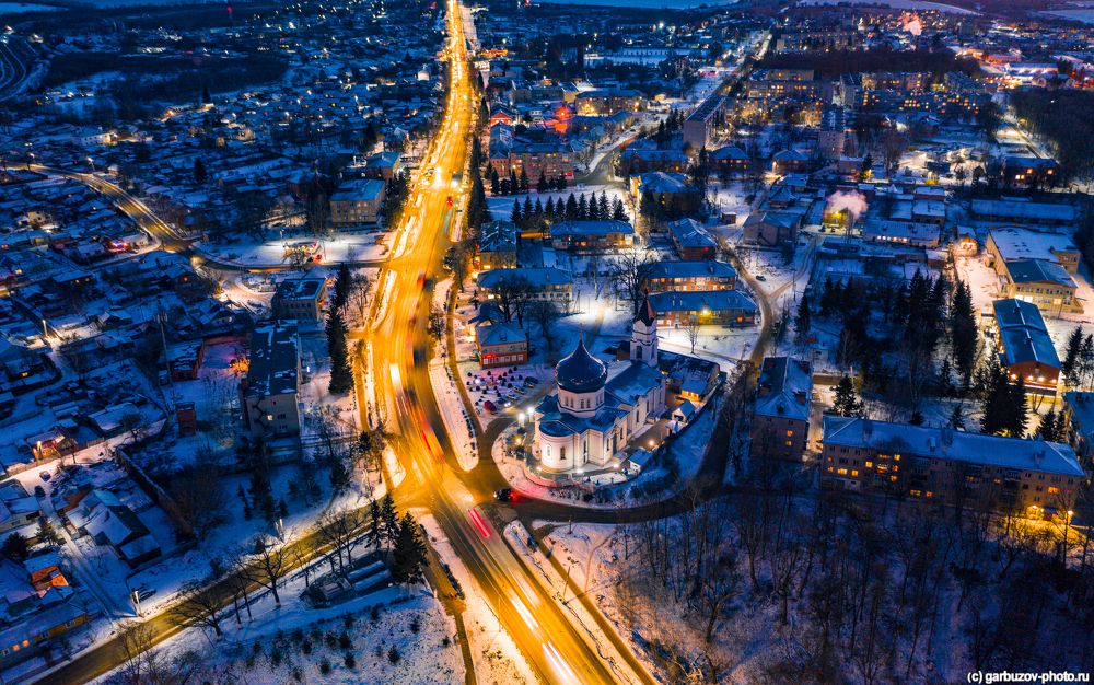 Синий вечер в старом Плавске.