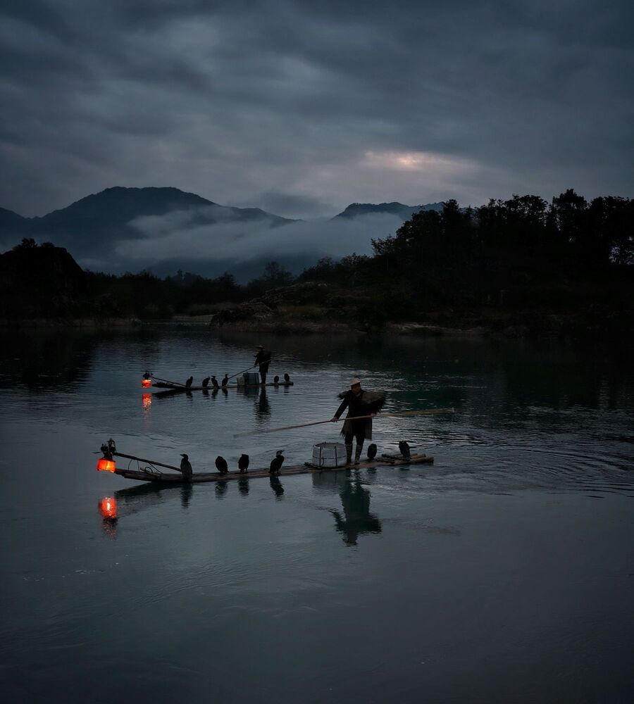 The dawn of Nanxi River in wenzhou china
