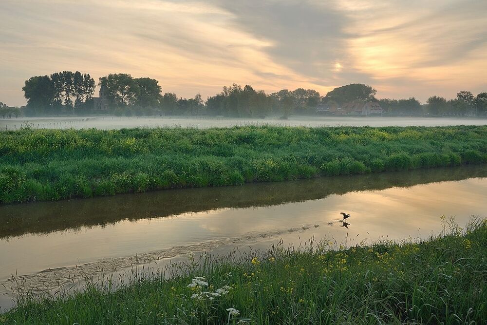 Morning in the village Werken(Belgium).