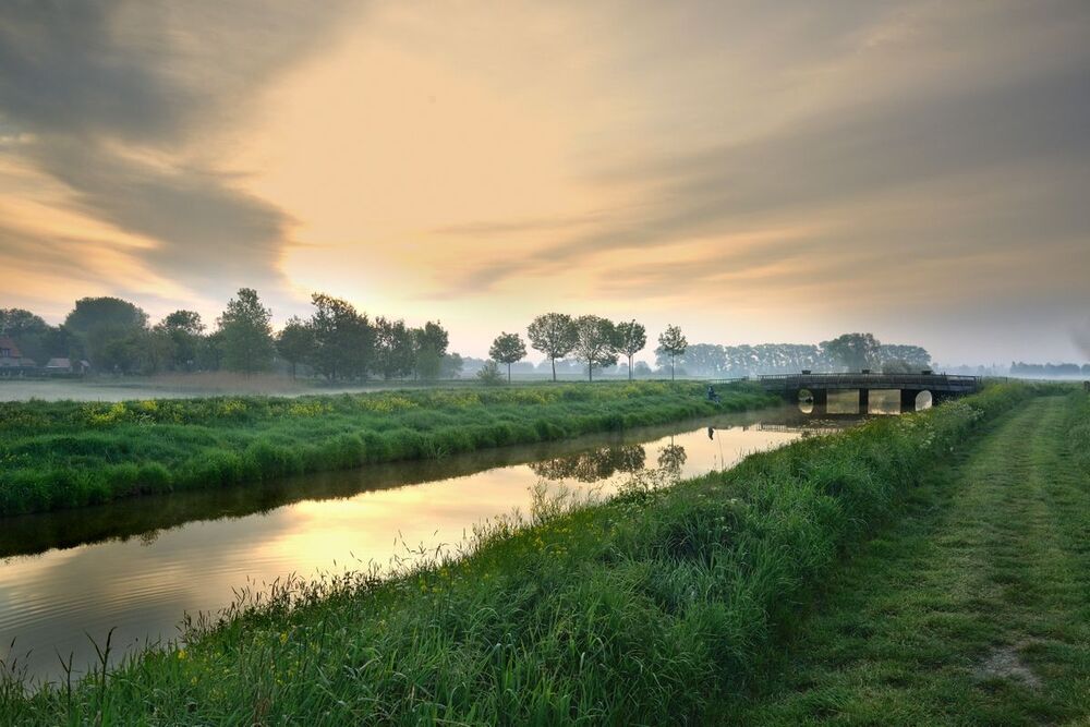 Morning in the village Werken(Belgium).