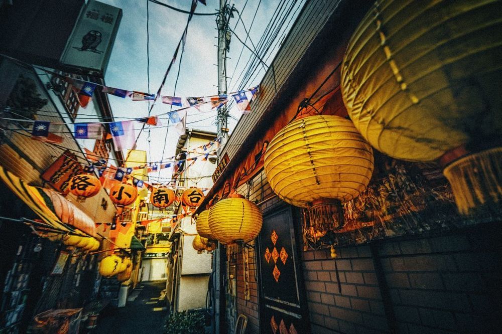 sunrise at china town in Japan