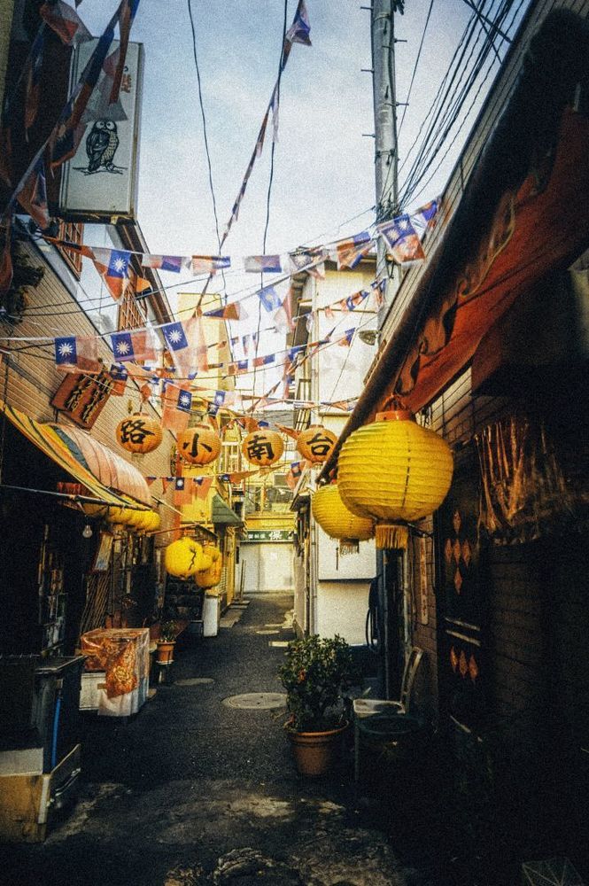 sunrise at china town in Japan