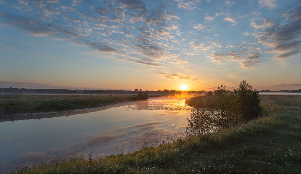 in the dawn rays...