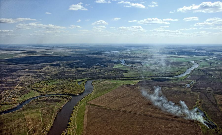 Окрестности Воронежа (высота 1500 метров над землей)