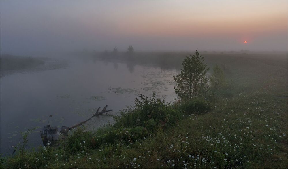 в рассветных туманах...