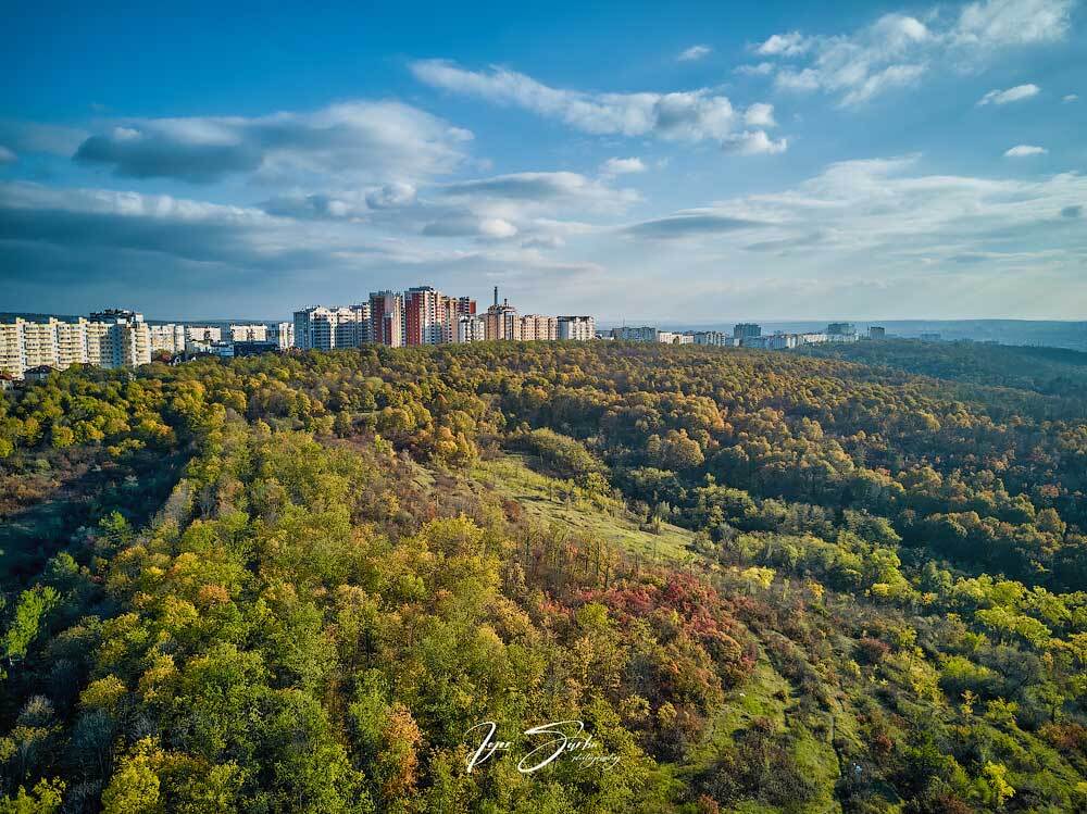 Autumn sunset in Kishinev city