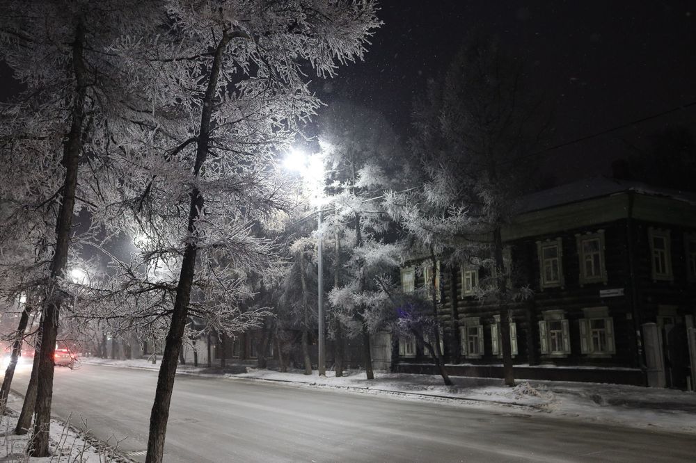 Морозный ночной Томск
