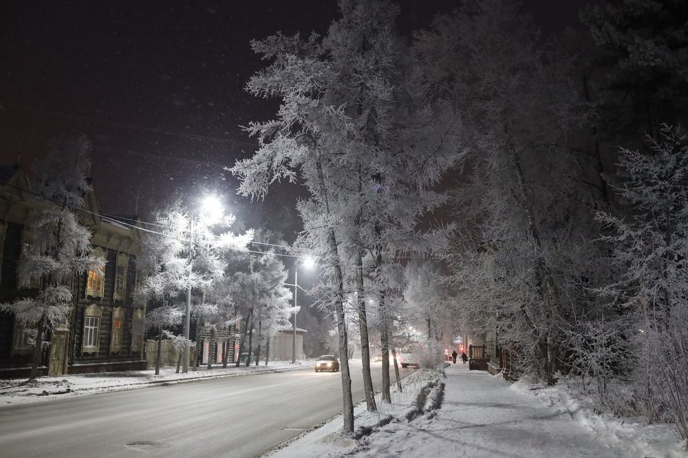 Морозный ночной Томск