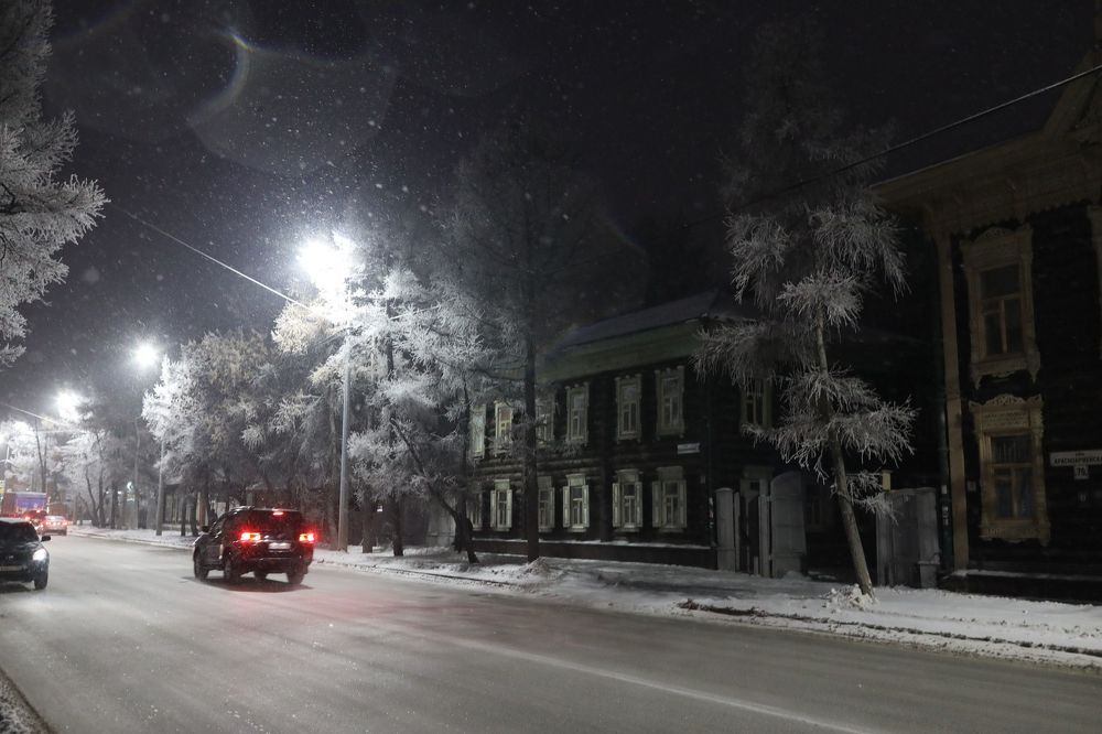 Морозный ночной Томск