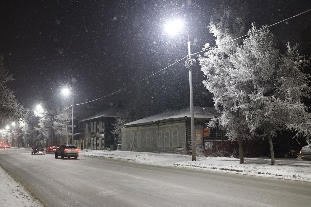 Морозный ночной Томск