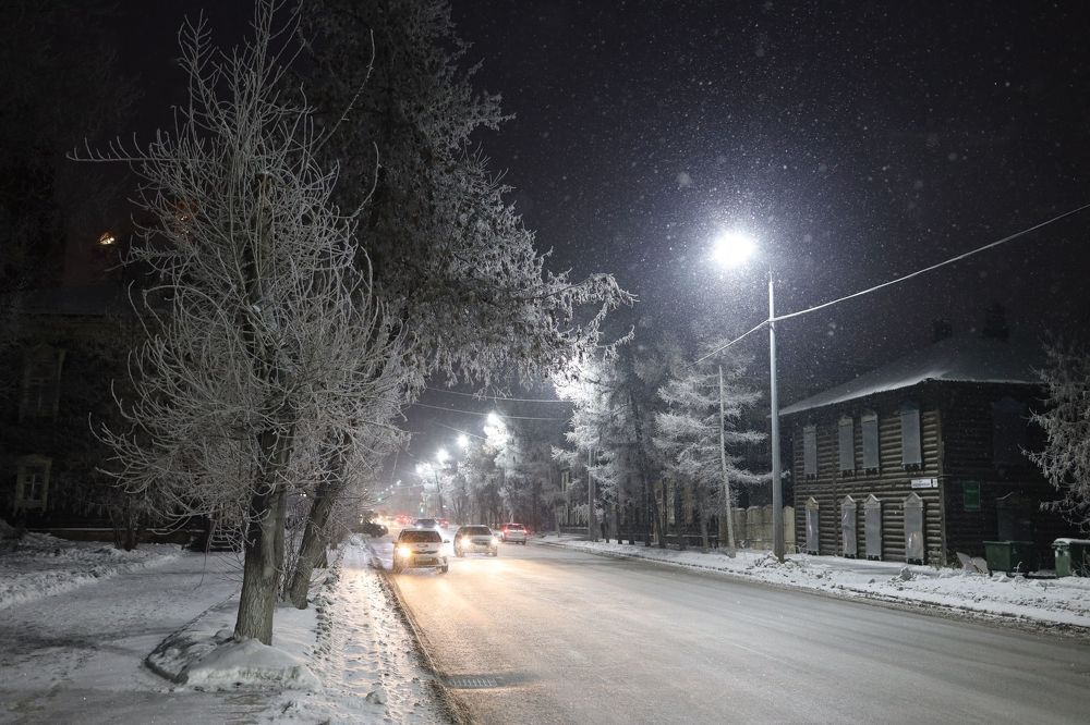 Морозный ночной Томск