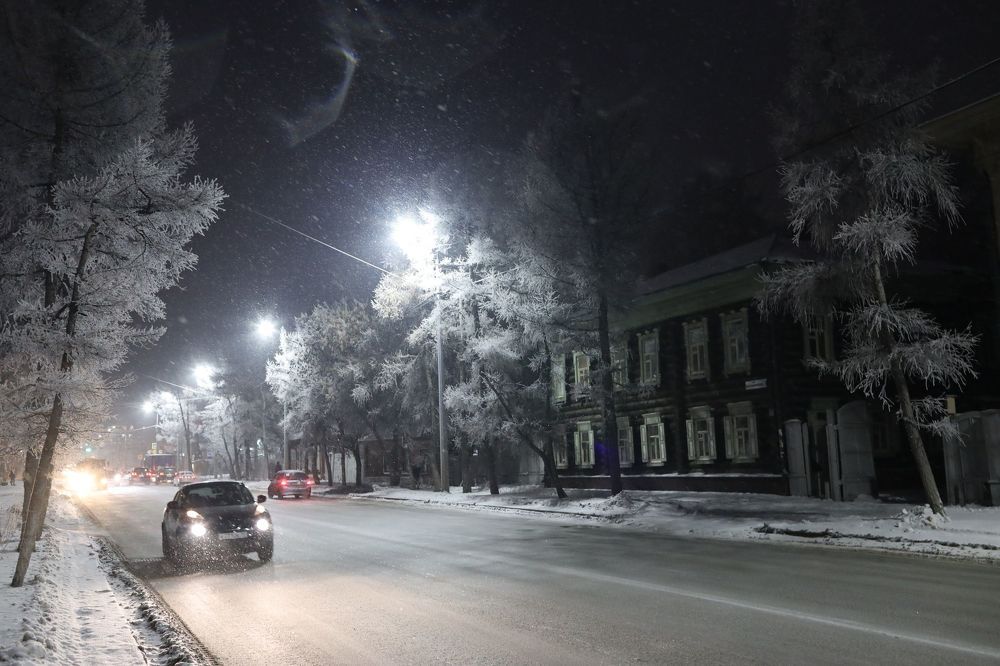 Морозный ночной Томск