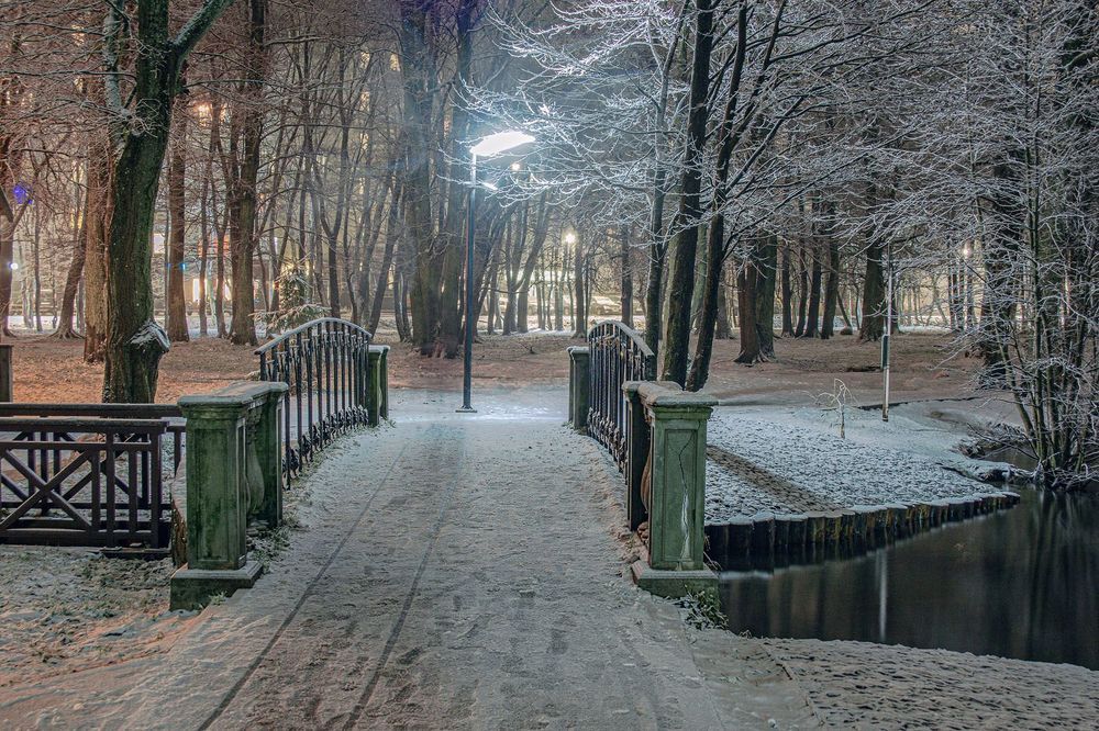 Зимний вечер в парке
