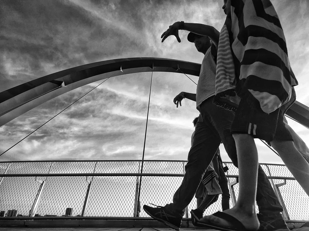 Passing under the arch