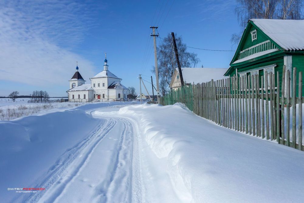 Церковь Космы и Дамиана в деревне Леднёво ,Владимирская область. Зима 2021.